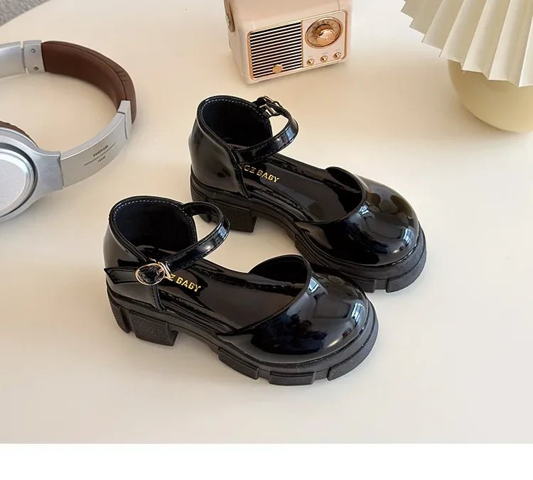 Children Leather Shoes for Girls New Fashion French Style Soft Anti-slippery Versatilel Chic Princess Mary Jane Shoe - Mom & Kids