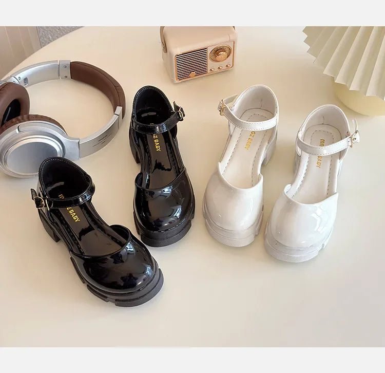 Children Leather Shoes for Girls New Fashion French Style Soft Anti-slippery Versatilel Chic Princess Mary Jane Shoe - Mom & Kids