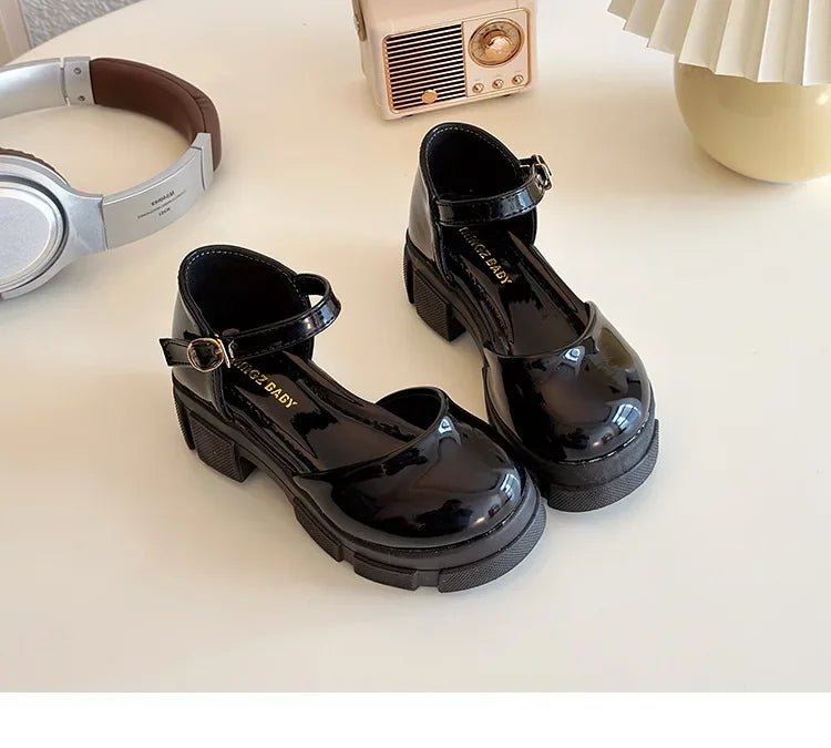 Children Leather Shoes for Girls New Fashion French Style Soft Anti-slippery Versatilel Chic Princess Mary Jane Shoe - Mom & Kids
