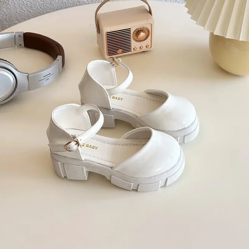 Children Leather Shoes for Girls New Fashion French Style Soft Anti-slippery Versatilel Chic Princess Mary Jane Shoe - Mom & Kids