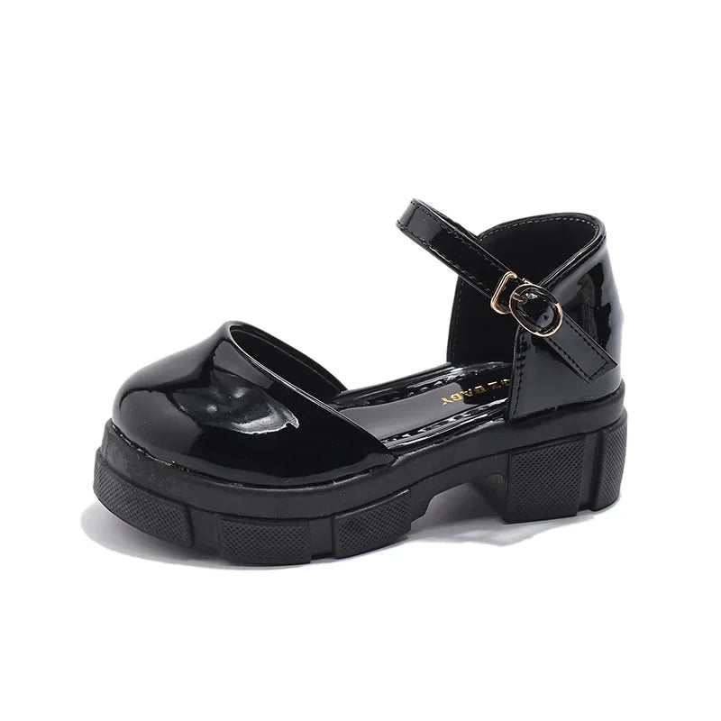 Children Leather Shoes for Girls New Fashion French Style Soft Anti-slippery Versatilel Chic Princess Mary Jane Shoe - Mom & Kids