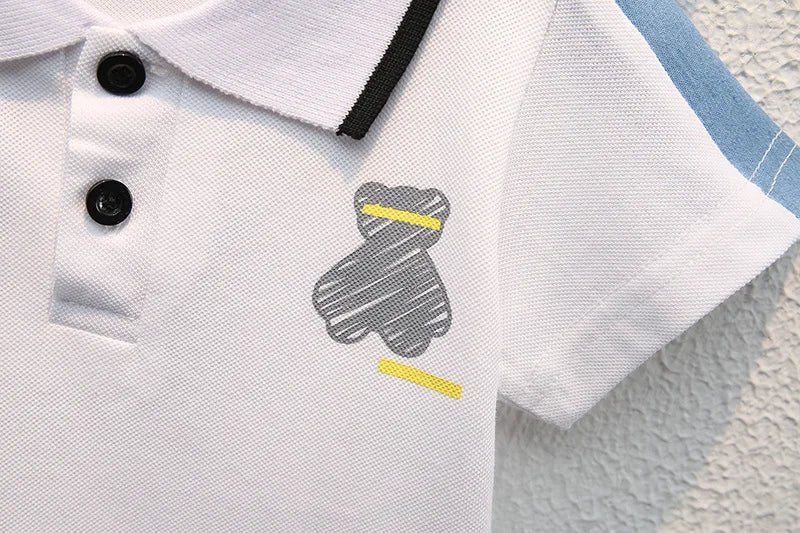 Children Summer Fashion Baby Boys Clothes Cartoon Bear T-shirt Denim Shorts 2pcs/sets Kids Outfits Costume Casual Sports Suit - Mom & Kids