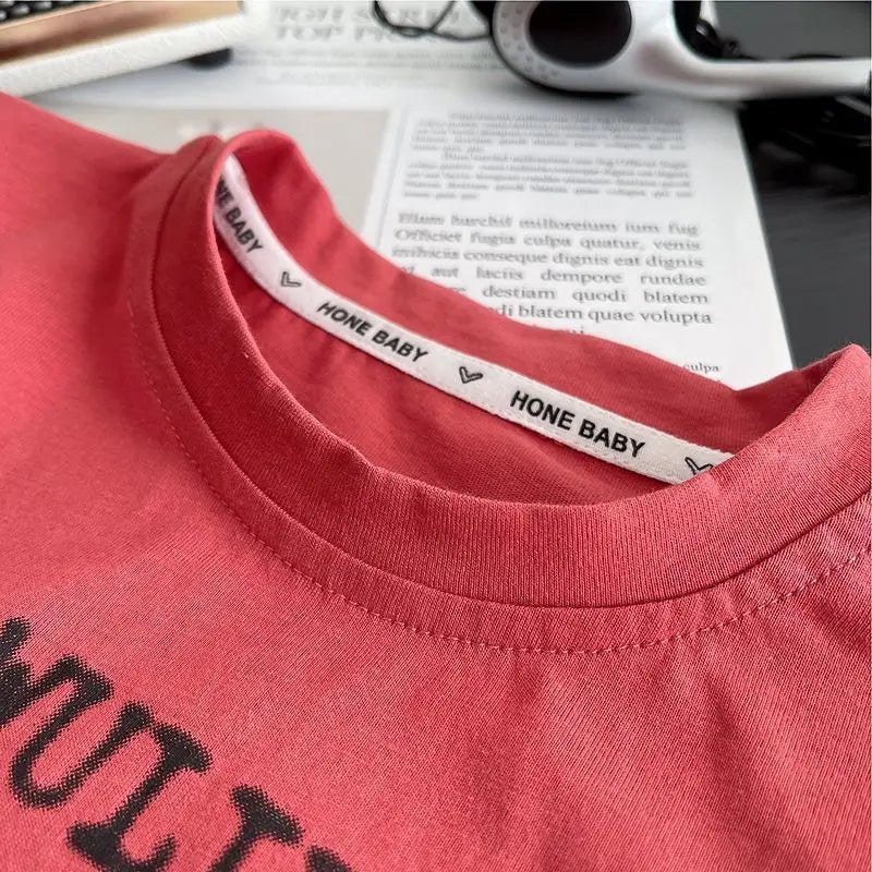 Children's Clothes Summer Thin Loose Casual Kids Tracksuit Popular Design Baby Boy Short Sleeve Suit T-shirt Shorts - Mom & Kids