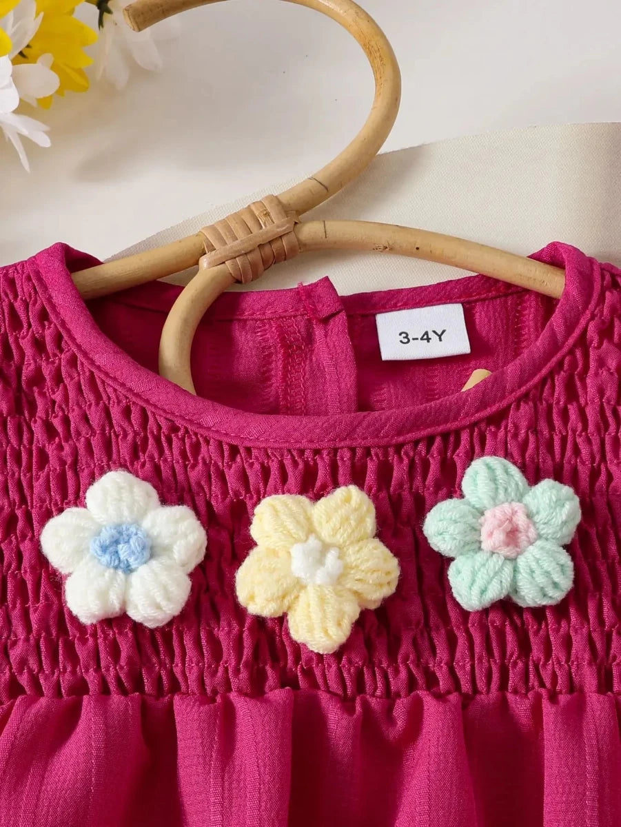 Children's Clothing Sets Small Flower Sleeveless Top + Bow Shorts 2pcs Sets Toddler Girl Clothes Kids Boutique Clothes - Mom & Kids