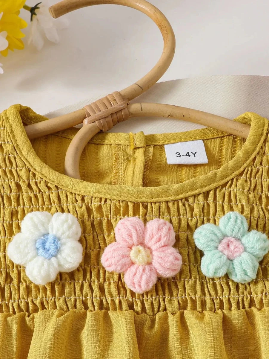 Children's Clothing Sets Small Flower Sleeveless Top + Bow Shorts 2pcs Sets Toddler Girl Clothes Kids Boutique Clothes - Mom & Kids