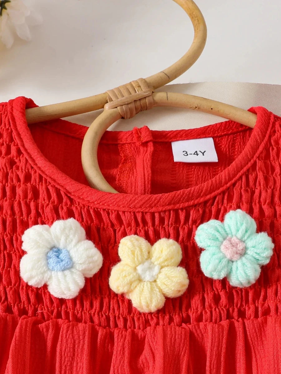 Children's Clothing Sets Small Flower Sleeveless Top + Bow Shorts 2pcs Sets Toddler Girl Clothes Kids Boutique Clothes - Mom & Kids