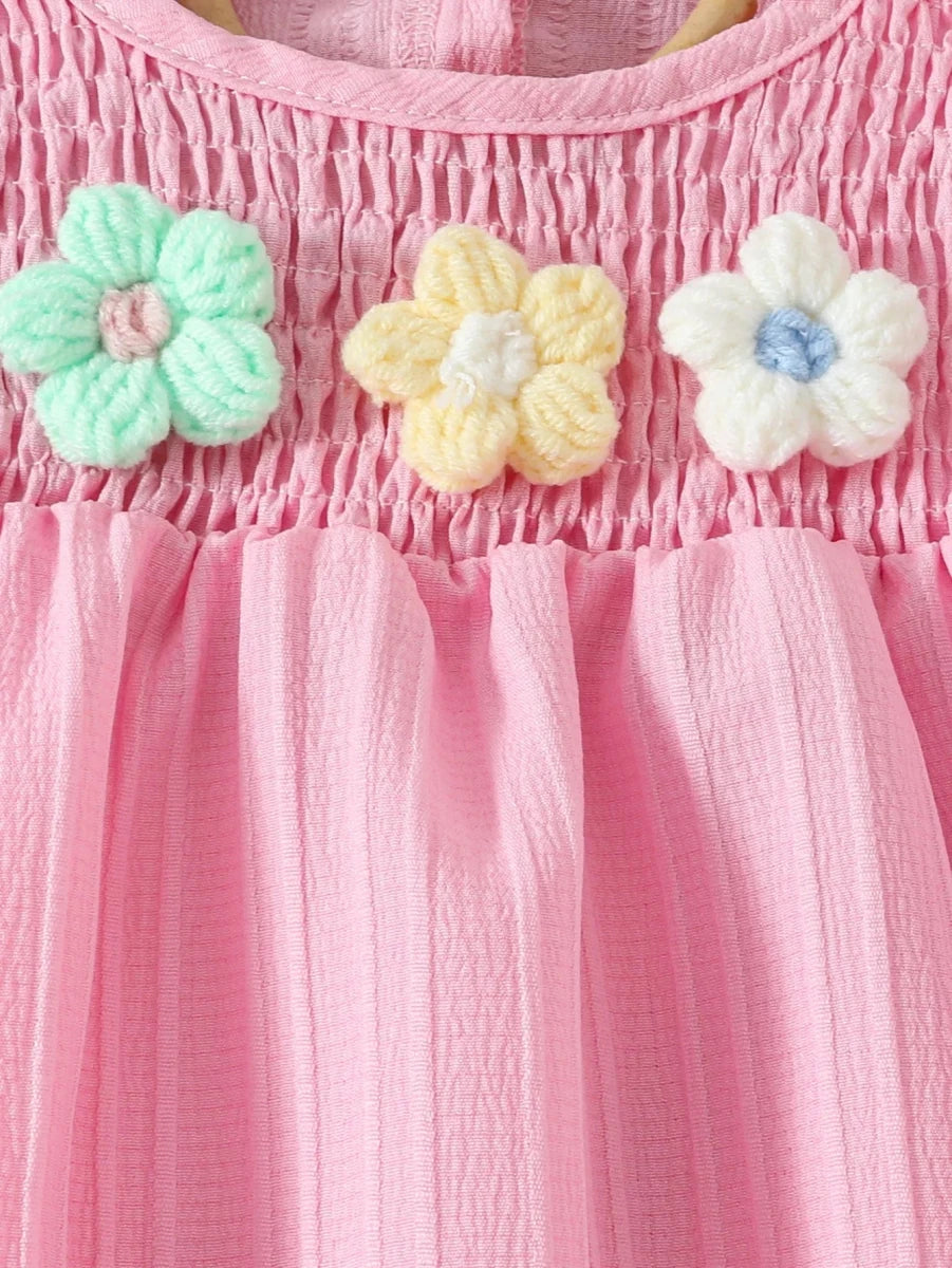 Children's Clothing Sets Small Flower Sleeveless Top + Bow Shorts 2pcs Sets Toddler Girl Clothes Kids Boutique Clothes - Mom & Kids