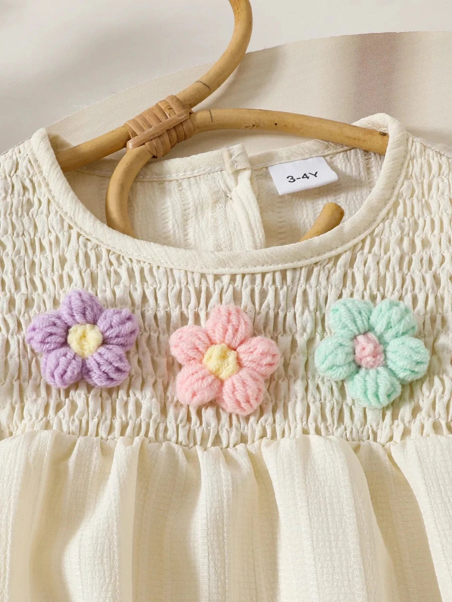 Children's Clothing Sets Small Flower Sleeveless Top + Bow Shorts 2pcs Sets Toddler Girl Clothes Kids Boutique Clothes - Mom & Kids