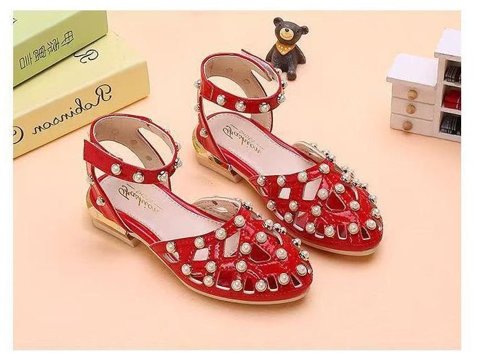 Children's High Heels Korean Version Princess Fish Mouth Bow Little Girl Crystal Shoes (Available) - Mom & Kids
