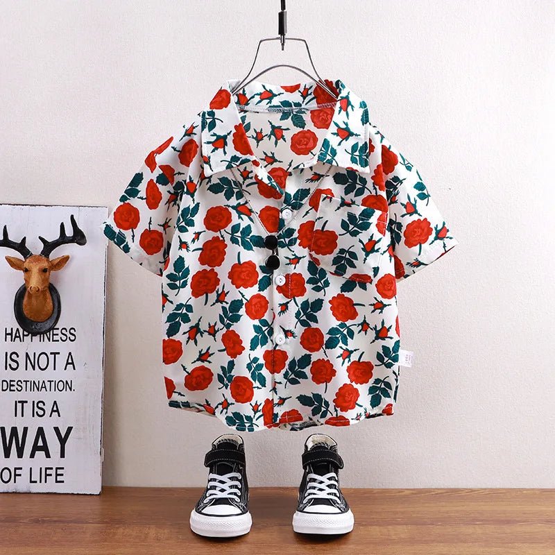 Children's shirts summer style short sleeved boys' tops baby coats children's clothing Hong Kong style casual trend wholesale - Mom & Kids