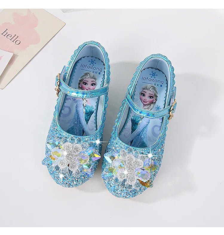 Children's Shoes Ice And Snow Romance Princess Elsa Shoes Girl's Fashion Sandals Crystal Princess Shoes - Mom & Kids