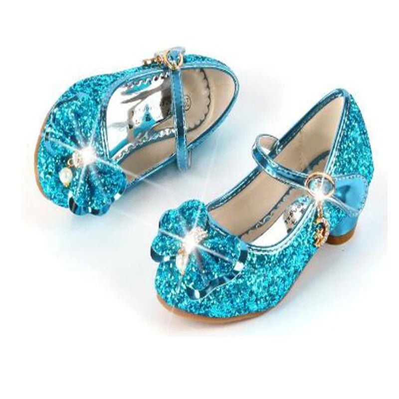 Children's Shoes Princess Shoes Girl's Fashion Sandals Crystal Princess Shoes Blue Pink Silver - Mom & Kids