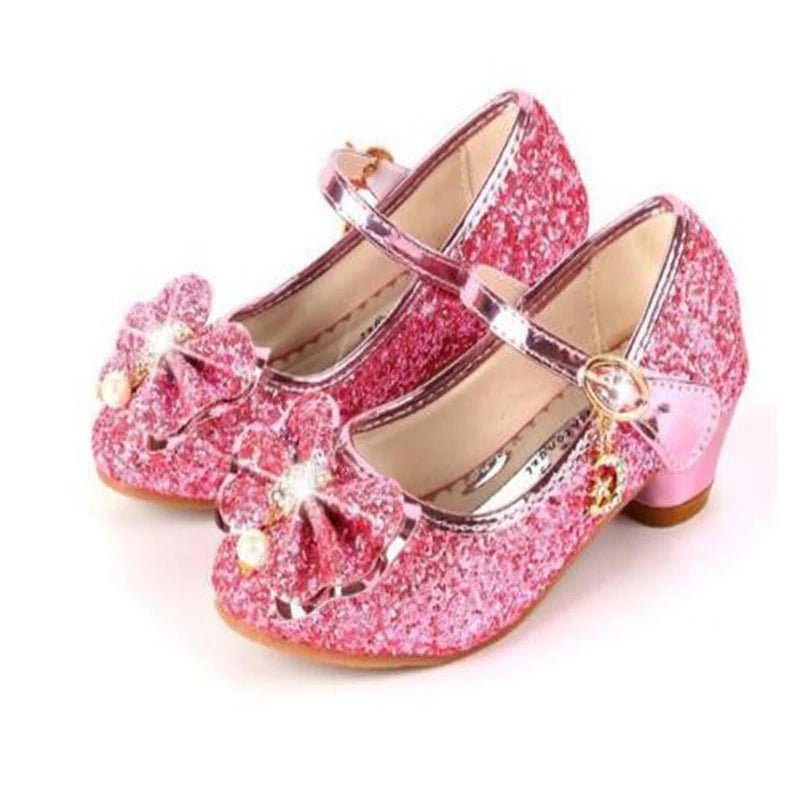 Children's Shoes Princess Shoes Girl's Fashion Sandals Crystal Princess Shoes Blue Pink Silver - Mom & Kids