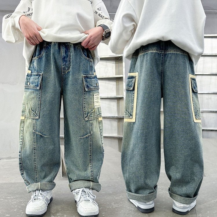 Children's Wear Boys Spring Clothing Pants Straight (Available) - Mom & Kids