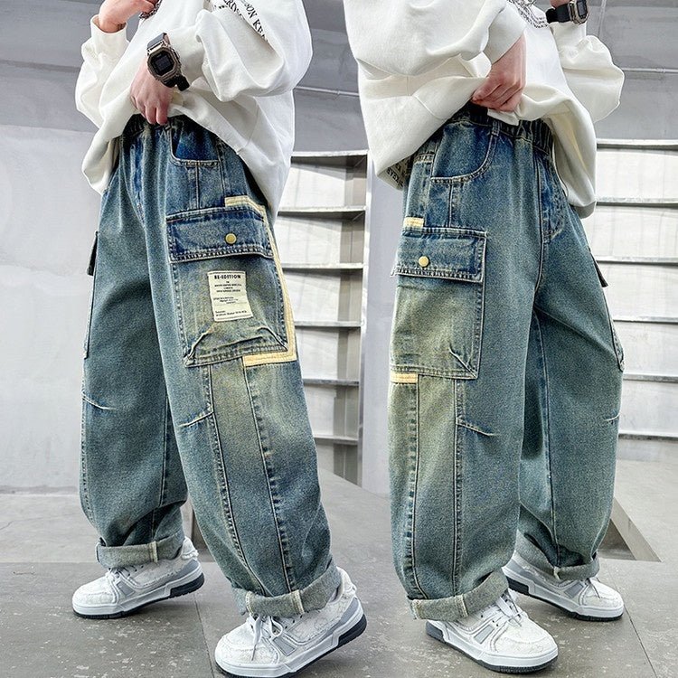 Children's Wear Boys Spring Clothing Pants Straight (Available) - Mom & Kids