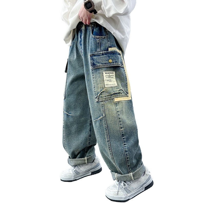 Children's Wear Boys Spring Clothing Pants Straight (Available) - Mom & Kids