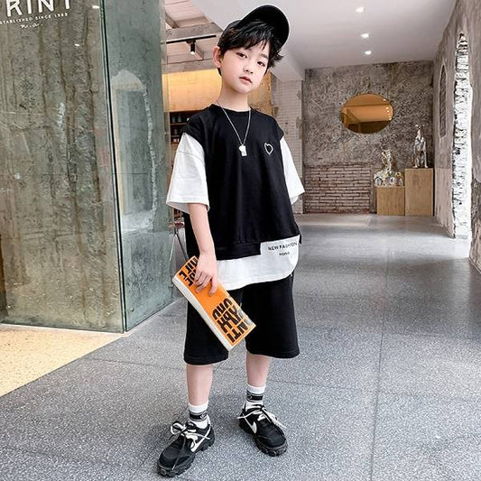 Summer New Boys Fashionable Two-piece Set