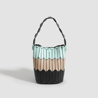 Geometric Rhombus Color Matching Shoulder Bag