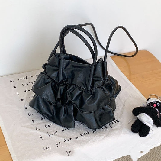Ruffled Portable Simplicity Commute Leisure Shoulder Bag