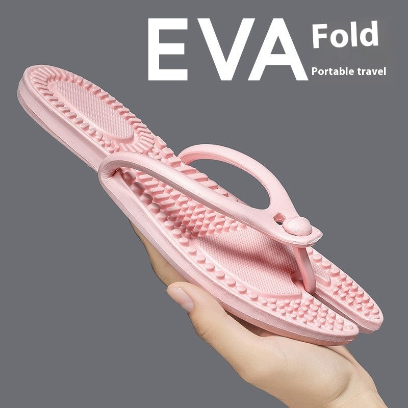 Foldable Travel Couple Flip Flops Plus Size  (Available)