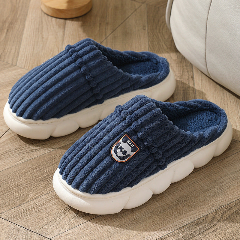 Winter Corduroy House Slippers with soft plush lining, non-slip sole, and warm cushioned design for comfortable indoor wear