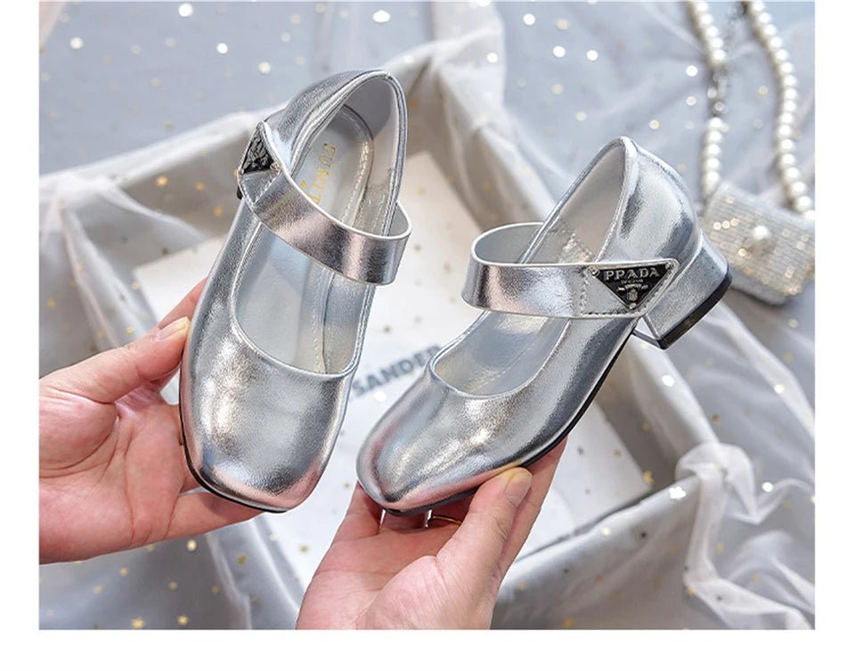 Designer Luxury Children's Elegant Party Leather Shoes Pageant Girls High Heels Wedding Bridesmaids Gala Formal Occasion Shoe - Mom & Kids