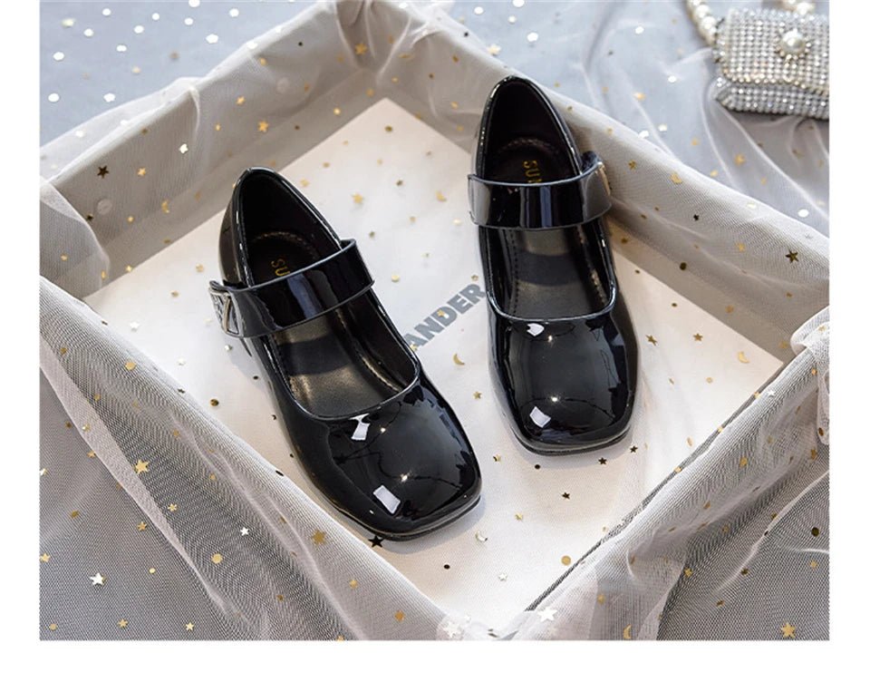 Designer Luxury Children's Elegant Party Leather Shoes Pageant Girls High Heels Wedding Bridesmaids Gala Formal Occasion Shoe - Mom & Kids