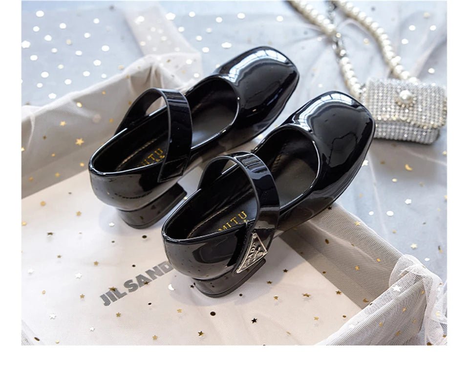 Designer Luxury Children's Elegant Party Leather Shoes Pageant Girls High Heels Wedding Bridesmaids Gala Formal Occasion Shoe - Mom & Kids