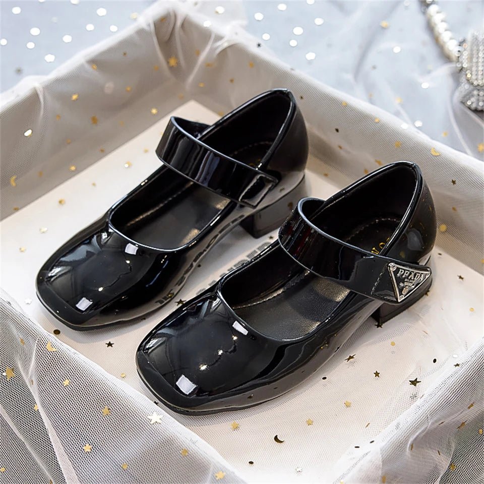 Designer Luxury Children's Elegant Party Leather Shoes Pageant Girls High Heels Wedding Bridesmaids Gala Formal Occasion Shoe - Mom & Kids