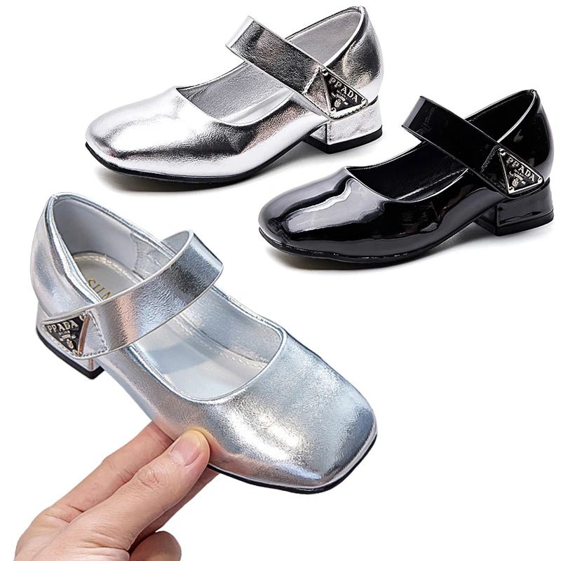 Designer Luxury Children's Elegant Party Leather Shoes Pageant Girls High Heels Wedding Bridesmaids Gala Formal Occasion Shoe - Mom & Kids