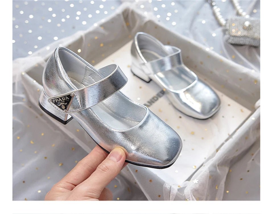 Designer Luxury Children's Elegant Party Leather Shoes Pageant Girls High Heels Wedding Bridesmaids Gala Formal Occasion Shoe - Mom & Kids