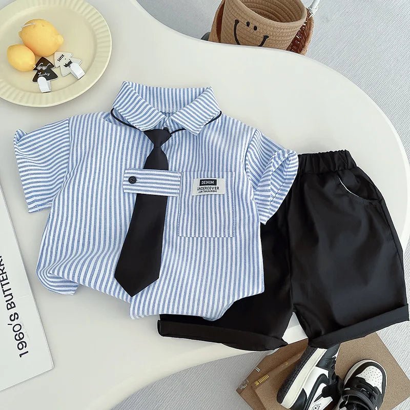 DIIMUU Baby Boys Clothing Sets T-shirt + Shorts Kids Girl Outfits Suits Children Summer Wear Infant Toddler Tee Shirts + Pants - Mom & Kids