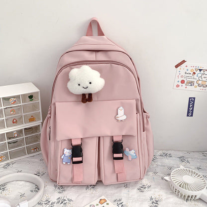 Nylon School Bags For Teenage Girls Waterproof School Laptop Backpack