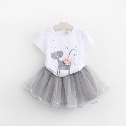 New Girls Clothes Two-piece Dress Solid Color