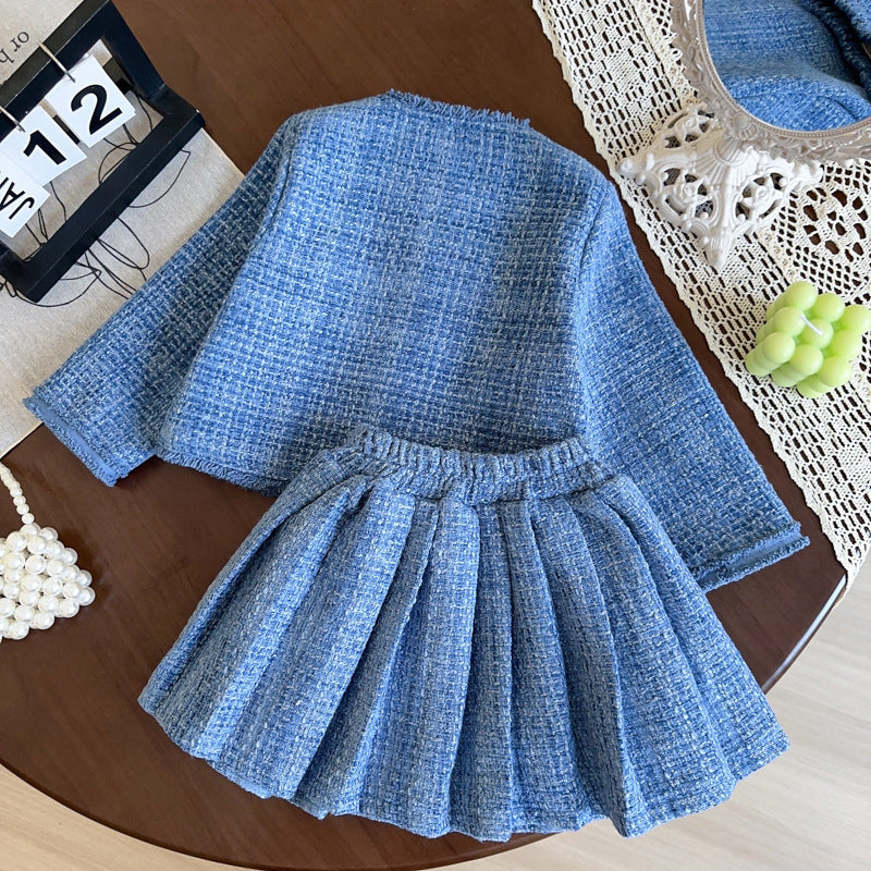 Western Style Fashionable Jacket Skirt New Two-piece Set