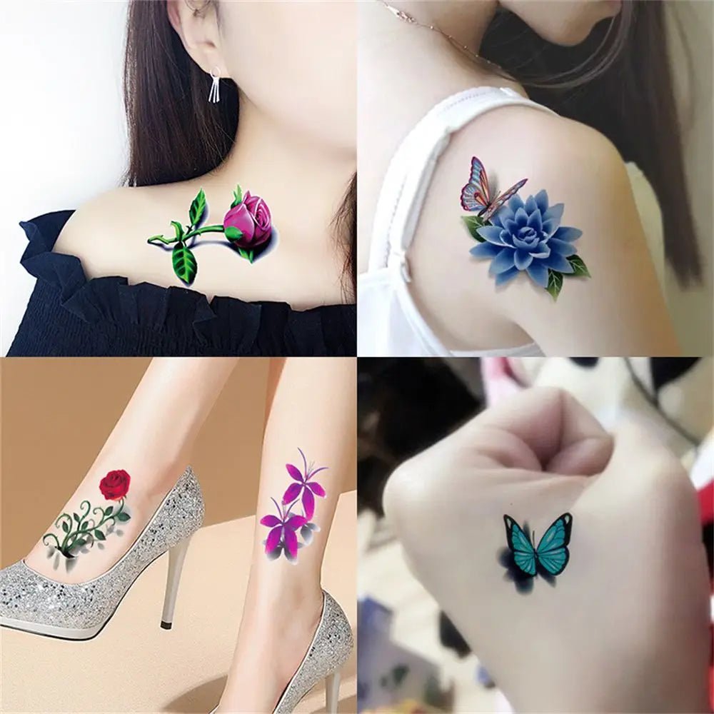 Fashion Butterfly Women Tattoos Body Art Stickers Waterproof Tattoo Stickers Temporary - Mom & Kids
