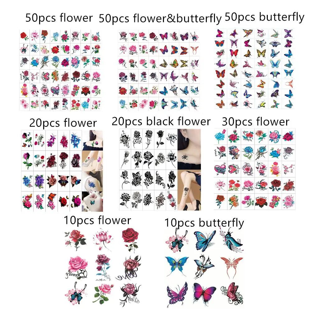 Fashion Butterfly Women Tattoos Body Art Stickers Waterproof Tattoo Stickers Temporary - Mom & Kids