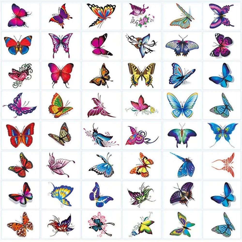 Fashion Butterfly Women Tattoos Body Art Stickers Waterproof Tattoo Stickers Temporary - Mom & Kids