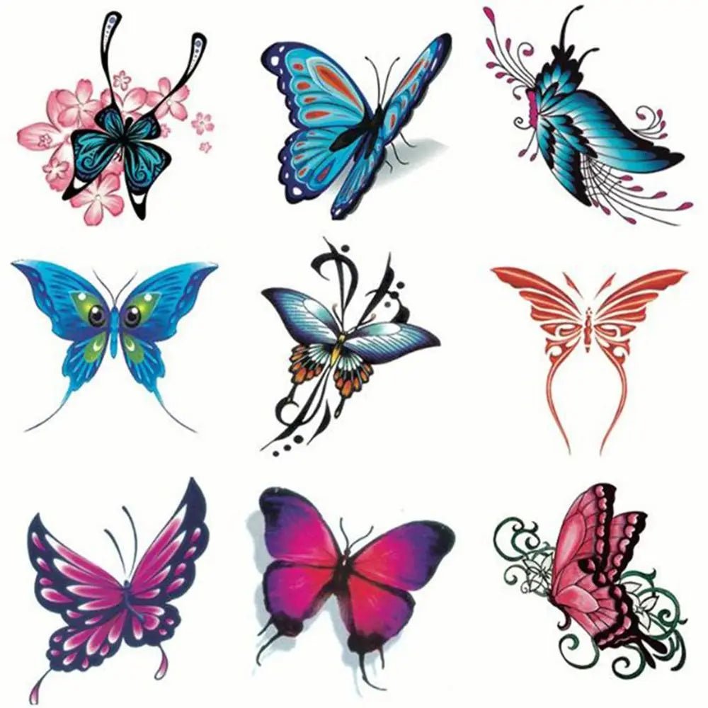 Fashion Butterfly Women Tattoos Body Art Stickers Waterproof Tattoo Stickers Temporary - Mom & Kids