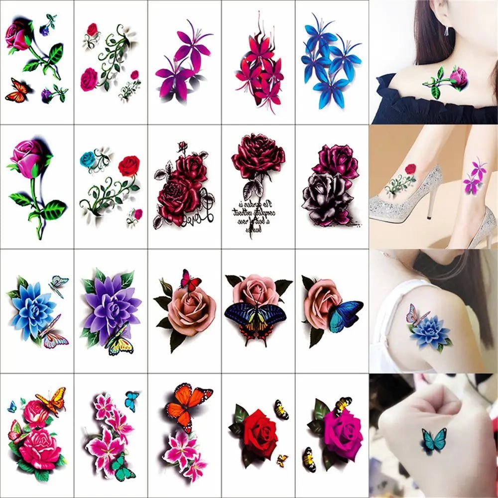 Fashion Butterfly Women Tattoos Body Art Stickers Waterproof Tattoo Stickers Temporary - Mom & Kids