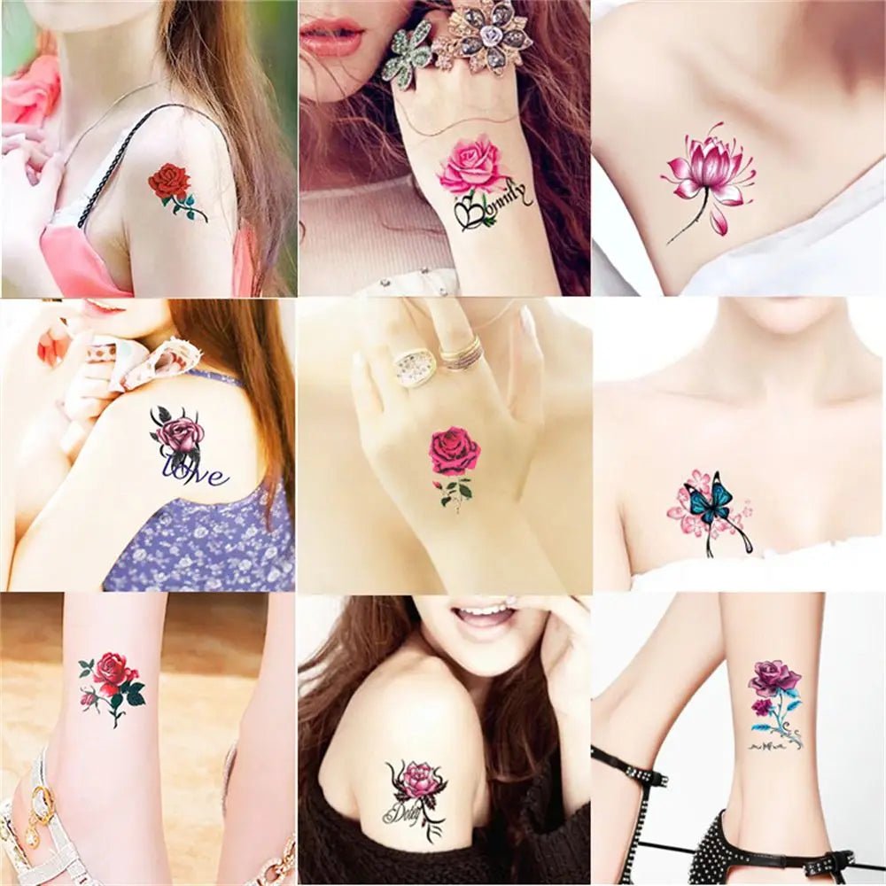 Fashion Butterfly Women Tattoos Body Art Stickers Waterproof Tattoo Stickers Temporary - Mom & Kids