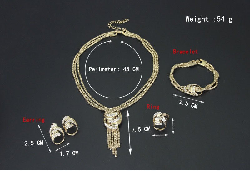 Fashion Necklace Bracelet Earrings Ring Jewelry Set (Available) - Mom & Kids