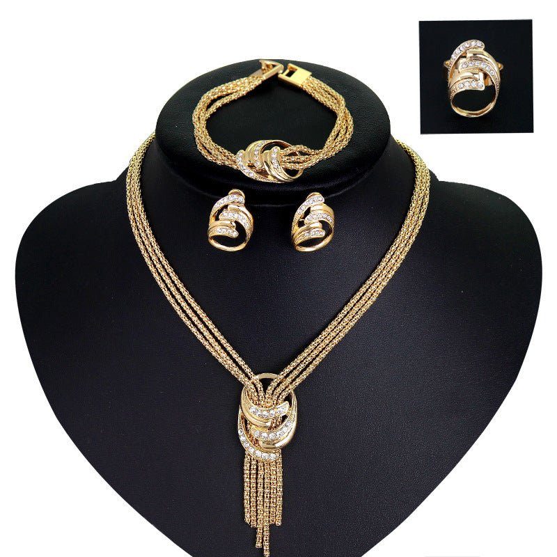 Fashion Necklace Bracelet Earrings Ring Jewelry Set (Available) - Mom & Kids