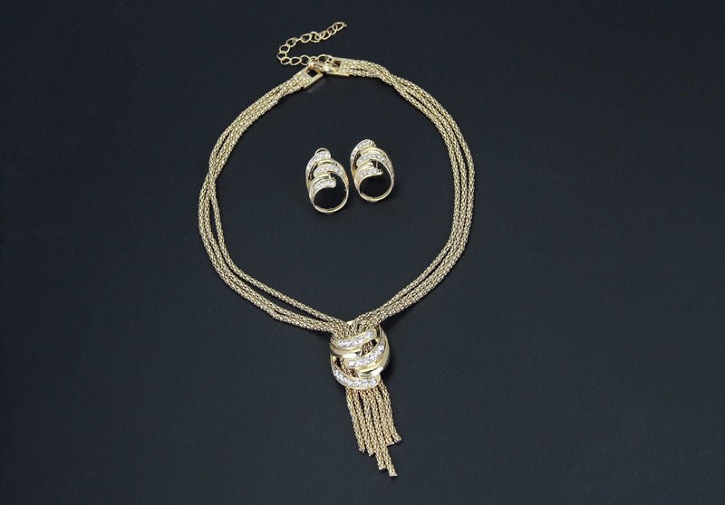 Fashion Necklace Bracelet Earrings Ring Jewelry Set (Available) - Mom & Kids