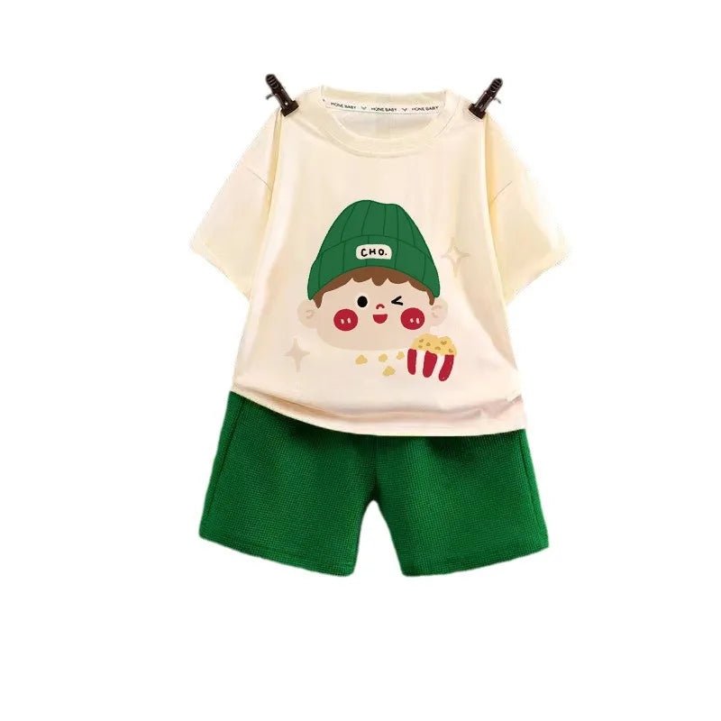 Fashion Spotrs Clothing Sets For Children Tracksuit Short Sleeve T-shirts + Shorts 2pcs Suit Kids Baby Clothes Toddler Costume - Mom & Kids