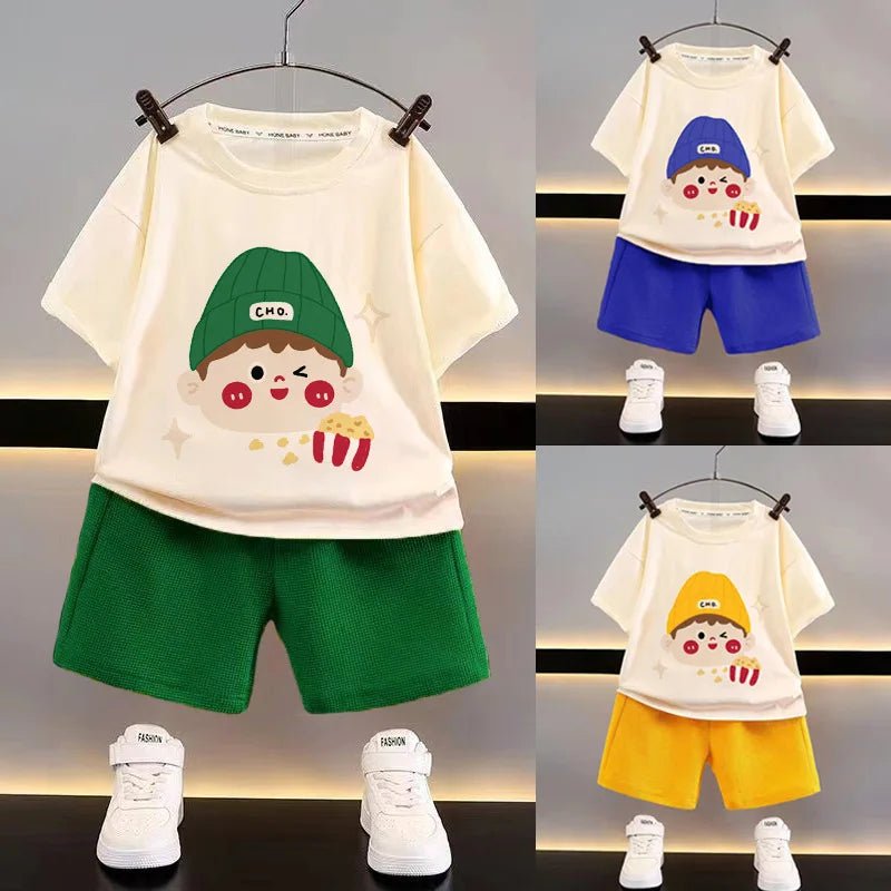 Fashion Spotrs Clothing Sets For Children Tracksuit Short Sleeve T-shirts + Shorts 2pcs Suit Kids Baby Clothes Toddler Costume - Mom & Kids