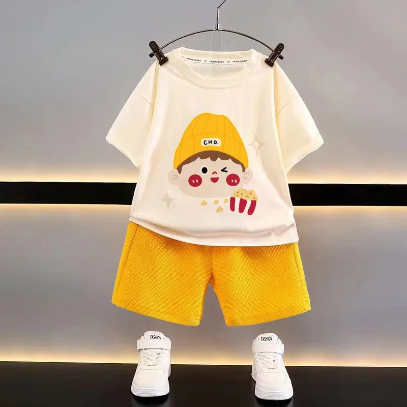 Fashion Spotrs Clothing Sets For Children Tracksuit Short Sleeve T-shirts + Shorts 2pcs Suit Kids Baby Clothes Toddler Costume - Mom & Kids