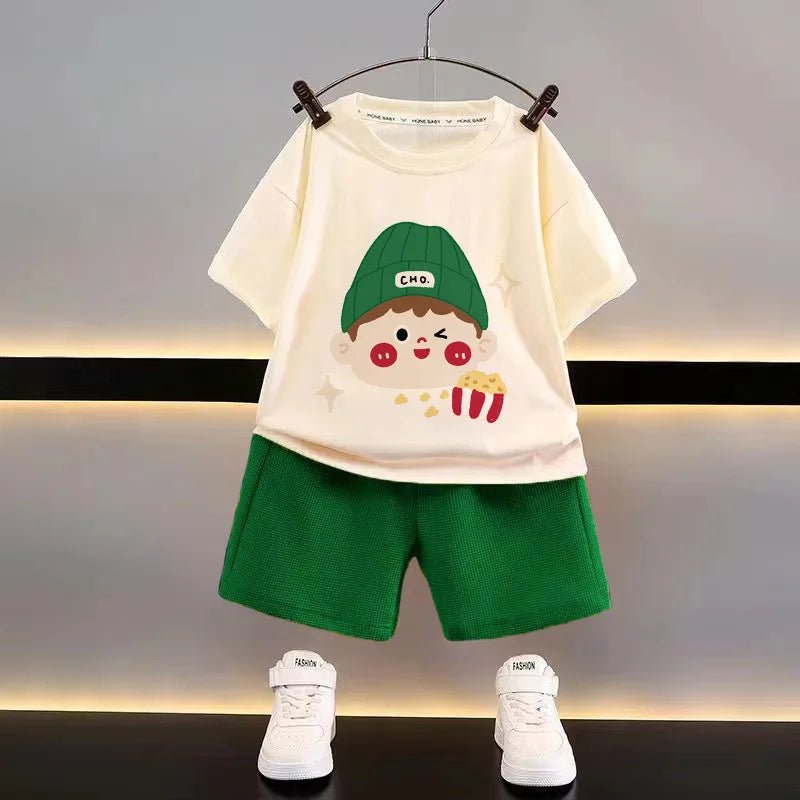 Fashion Spotrs Clothing Sets For Children Tracksuit Short Sleeve T-shirts + Shorts 2pcs Suit Kids Baby Clothes Toddler Costume - Mom & Kids