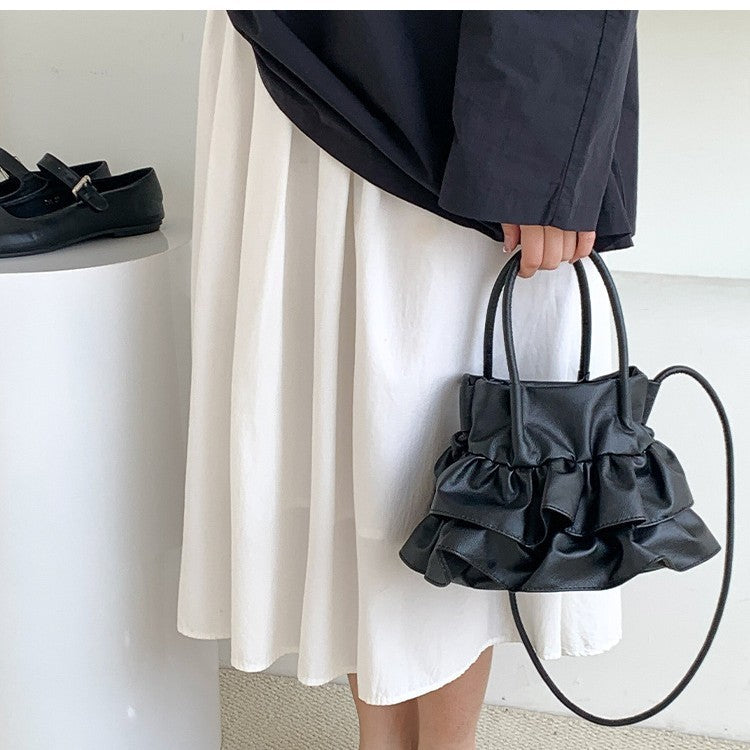 Ruffled Portable Simplicity Commute Leisure Shoulder Bag