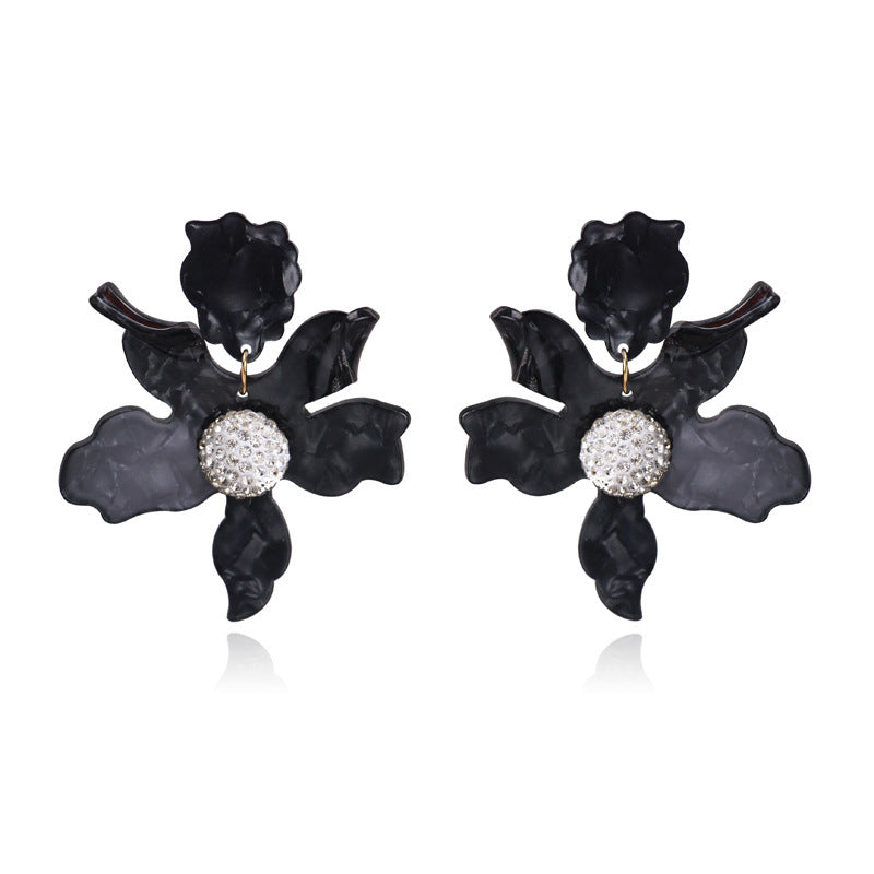 Big Flower Earrings Earrings Temperament Trendy Women All-match Super Fairy Ear Jewelry